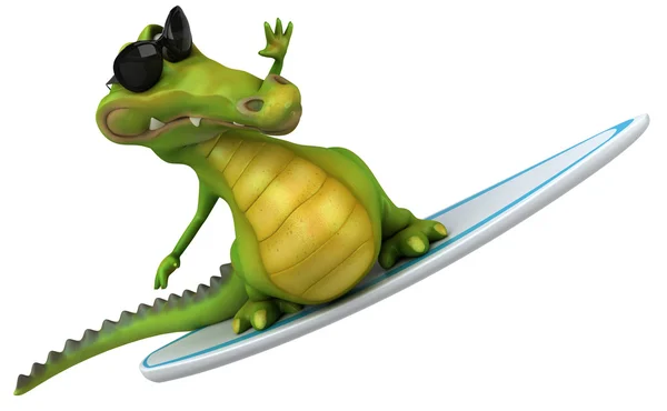 Krokodil szörfözés — Stock Fotó
