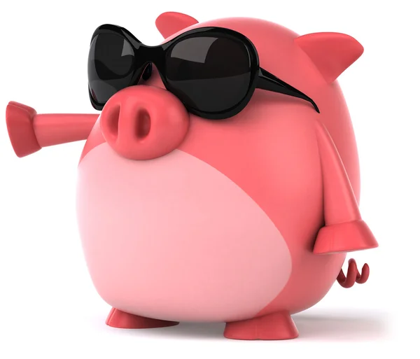 Pig and sunglasses — Stock Photo, Image