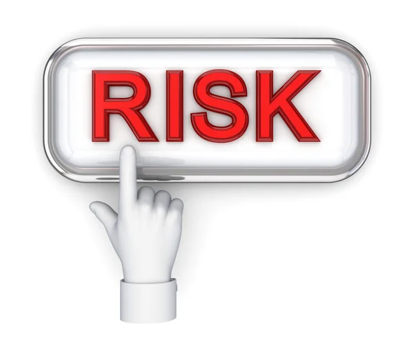 Hand pushing button RISK. — Stock Photo, Image
