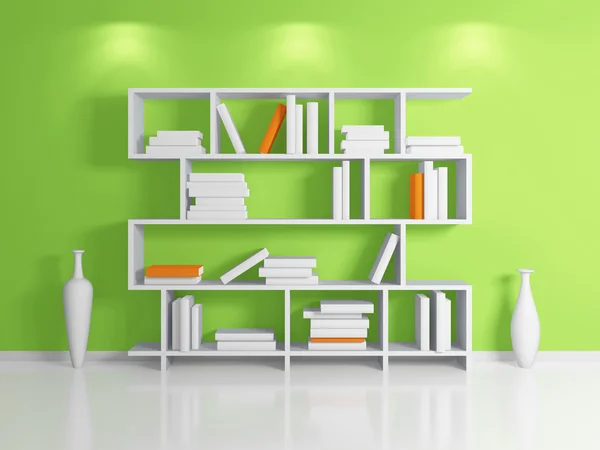 Moderne boekenplank. — Stockfoto