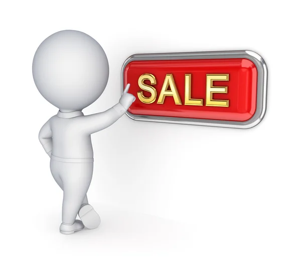 3D liten person trycka försäljning. — Stockfoto