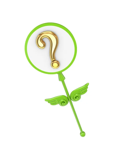Magic wand with query symbol. — Stock Photo, Image