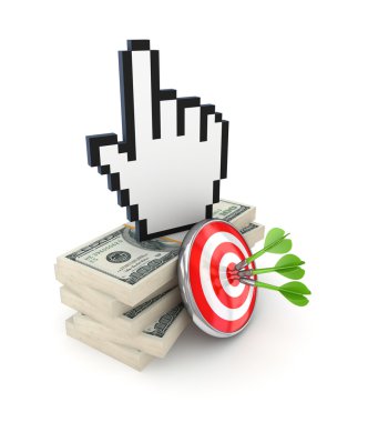 Darts, dollar packs and large cursor. clipart