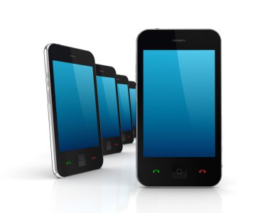 Modern cep telefonları dokunmatik ekran.