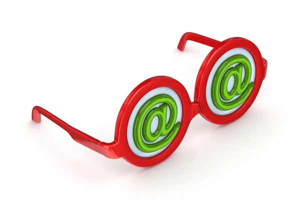 Óculos redondos com símbolo AT . — Fotografia de Stock