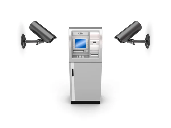 Überwachungskameras und Geldautomaten. — Stockfoto