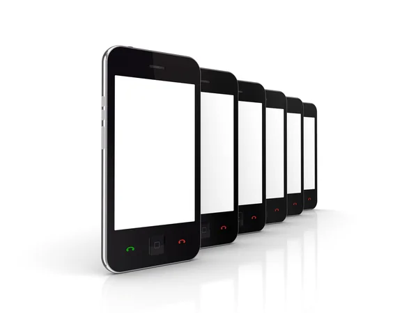 Moderní mobilní telefony s dotykovým displejem. — Stock fotografie