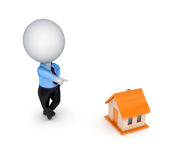 3d person and small house. — Stock Photo, Image
