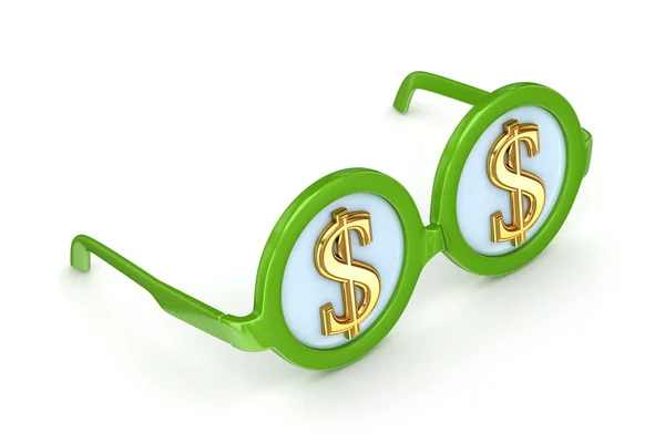 Round glasses with dollar sign. — Stock Photo, Image