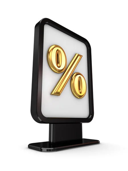 Lightbox preto com símbolo de percentis . — Fotografia de Stock