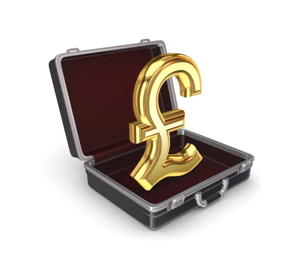 Suitcase with a pound sterling sign. — Stock Photo, Image