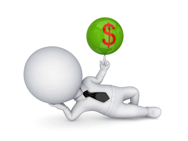 3d small person with a dollar sign. — Stock Photo, Image