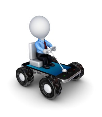 Stylized small car made of mobile phone. clipart