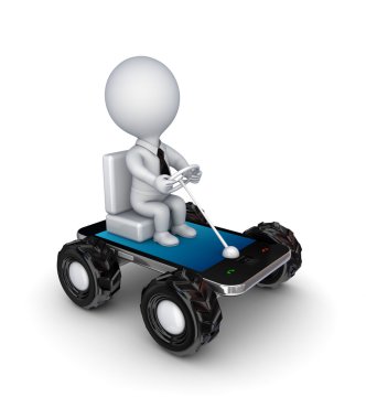 Stylized small car made of mobile phone. clipart