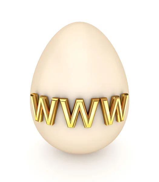 Duże jajo z www podpis. — Zdjęcie stockowe