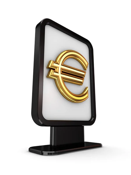Euro sinal em uma caixa de luz . — Fotografia de Stock