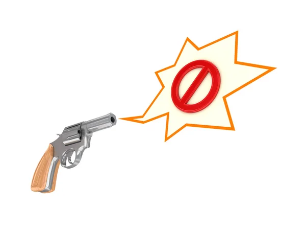 Revolver e stop simbolo . — Foto Stock