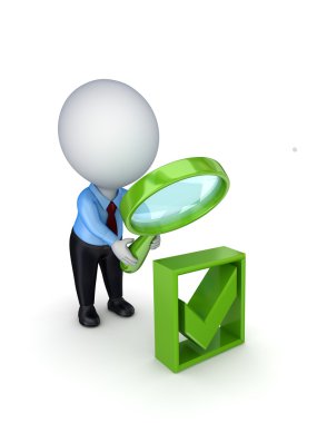 3d person with a loupe in a hands. clipart