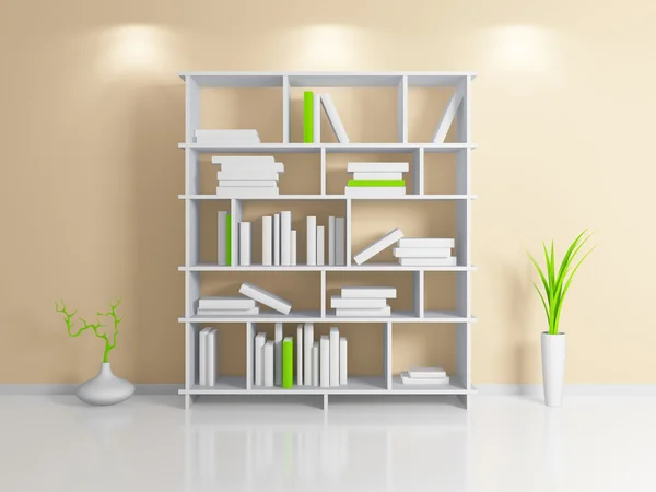 Modern bookshelf. — Stock Photo, Image