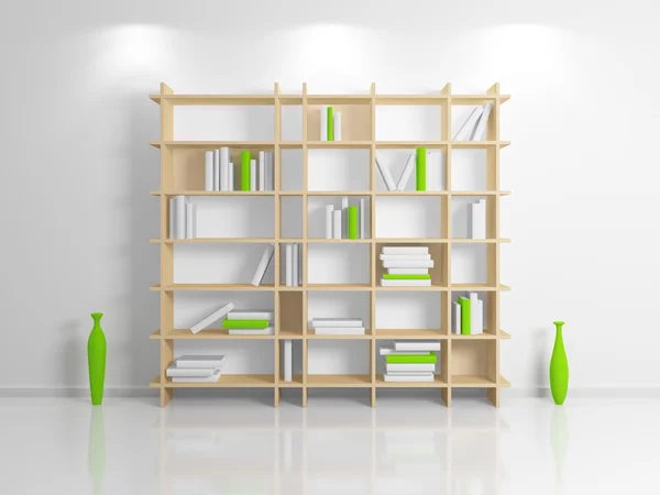 Modernes Bücherregal. — Stockfoto