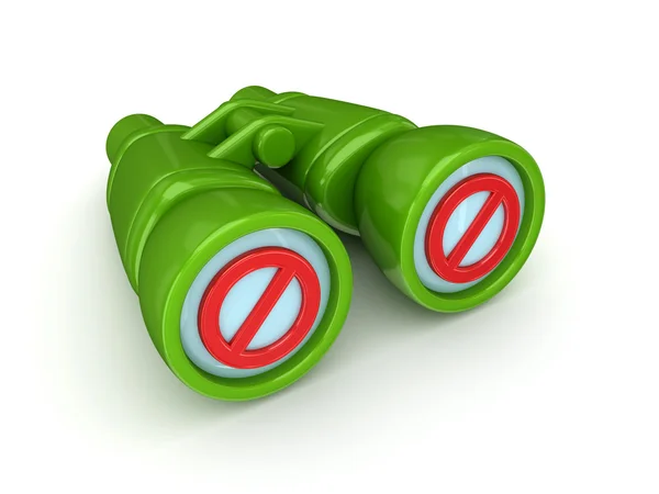 Binoculars with STOP sign. — Stock Photo, Image
