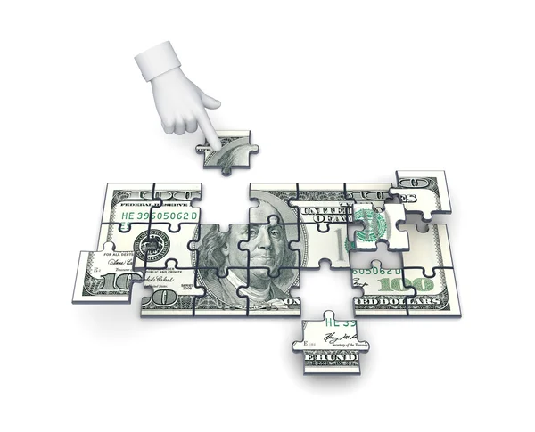 Dollars made of puzzles. — Stock Photo, Image