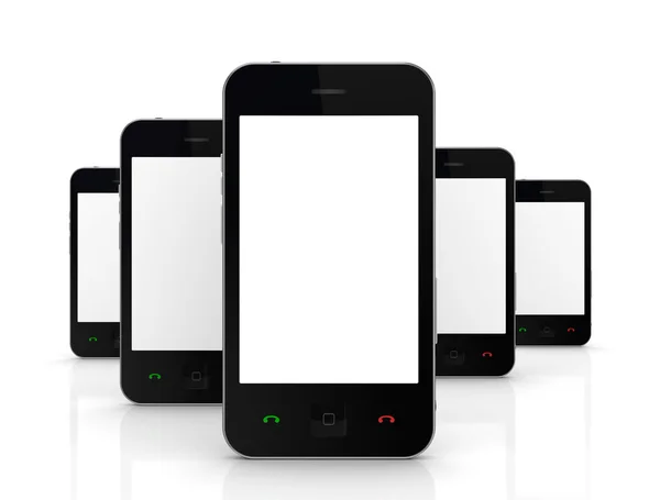 Сучасні мобільні телефони з сенсорним екраном . — стокове фото