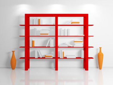 Modern bookshelf. clipart