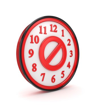 Stop symbol on a red watch. clipart