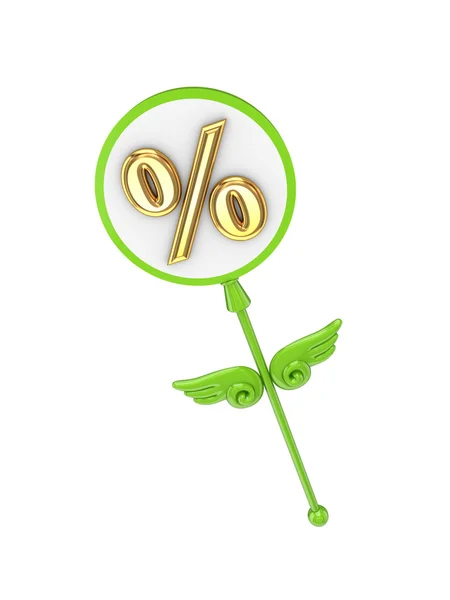 Magic wand with percents symbol. — Stock Photo, Image