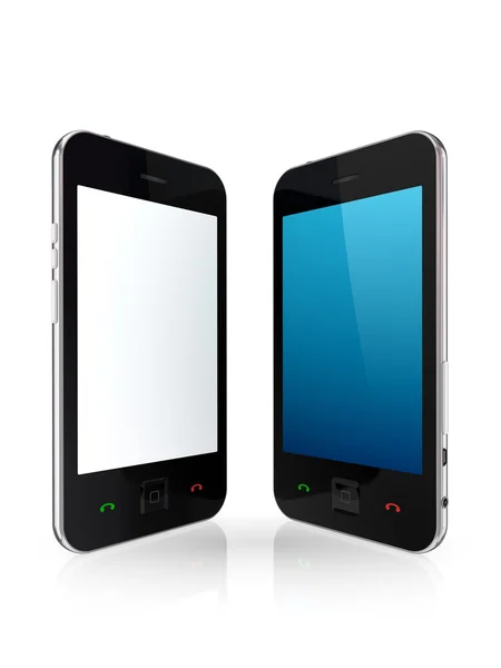 Современные мобильные телефоны с сенсорным экраном . — стоковое фото