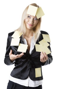 Business blonde woman she smiles clipart