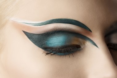 Closed eye closeup with makeup clipart