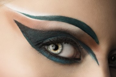 Eye closeup with makeup. looks at right clipart