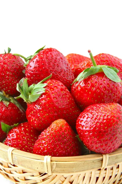 stock image Strawberries in basket closeup