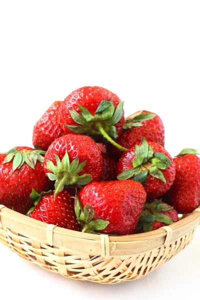 Strawberries in basket closeup — Stock Photo, Image