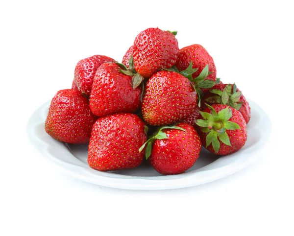 Strawberries over plate — Stock Photo, Image