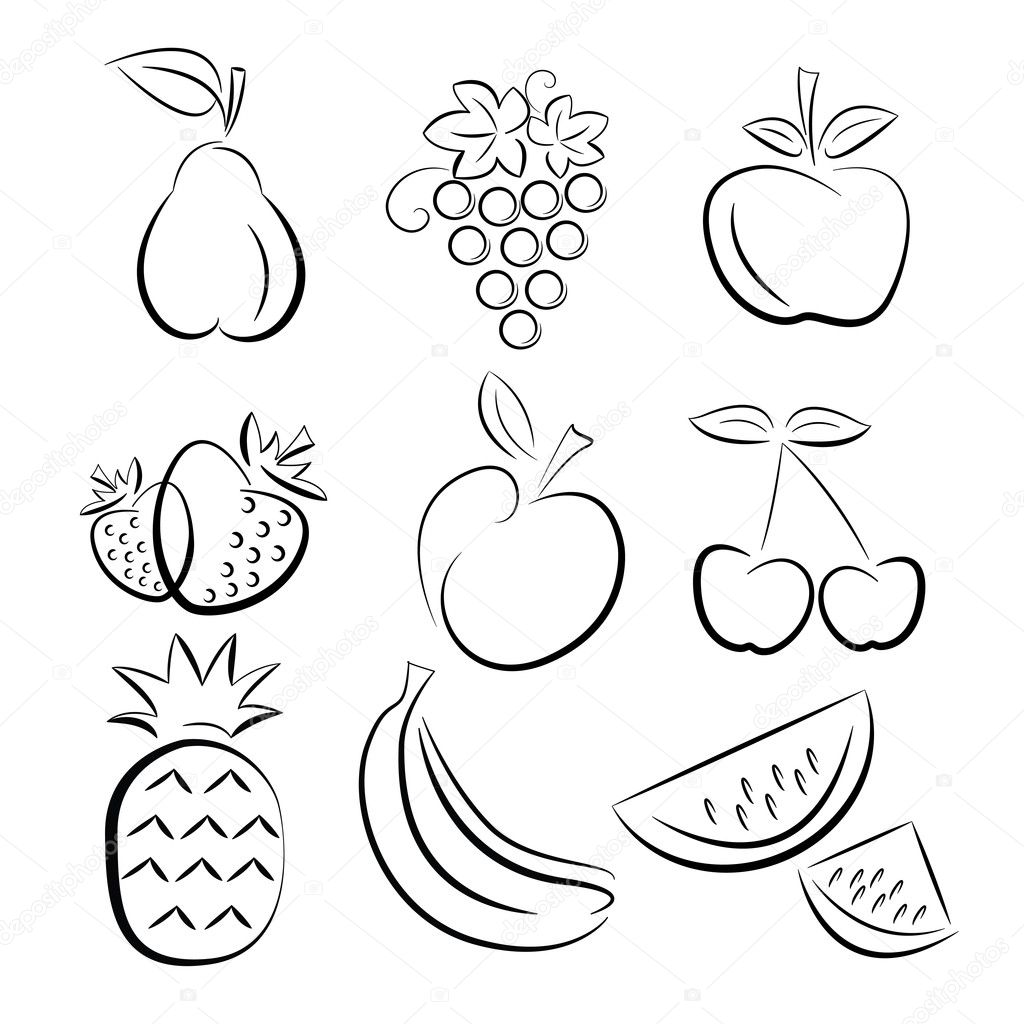 Fruit silhouettes — Stock Vector © Annata78 #11301195