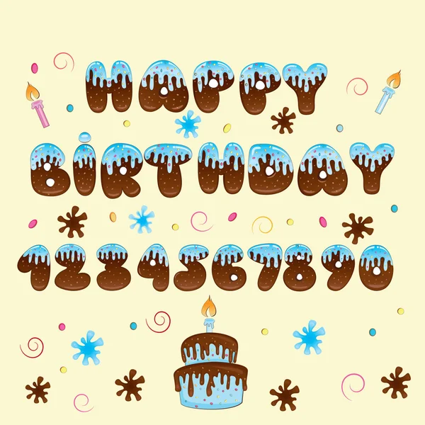 Feliz cumpleaños vector mano letras — Archivo Imágenes Vectoriales