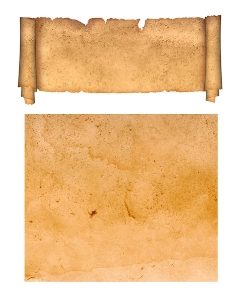 Schriftrolle aus Pergament und altem Papier. — Stockfoto