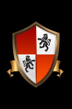 Heraldic shield and ribbon. clipart