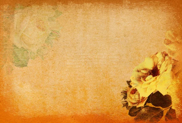Grunge papier z kwiatami. — Zdjęcie stockowe