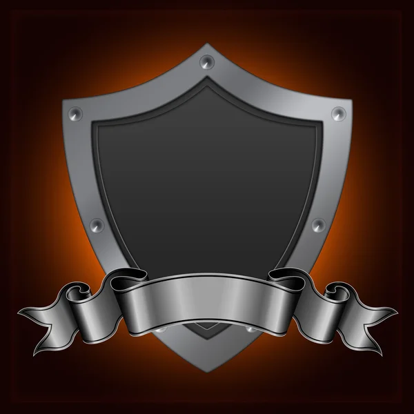 Silver shield och band. — Stockfoto