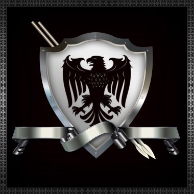 Heraldic shield and spears. clipart