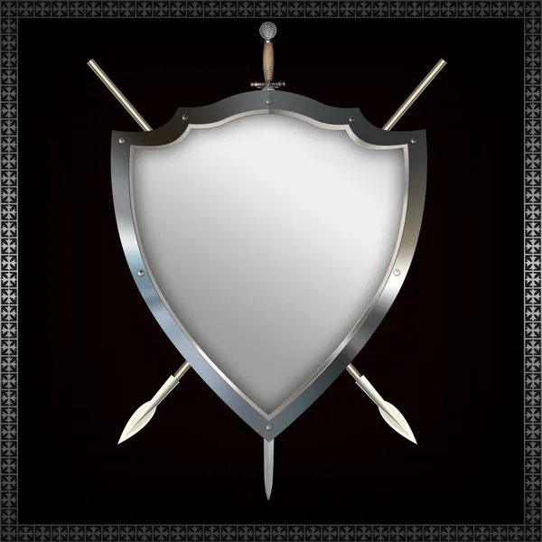 Shield with sword and spears. — Stock Photo, Image