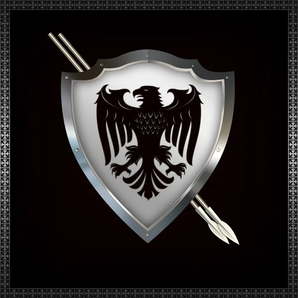 Heraldic shield and spears. — Stock Photo, Image