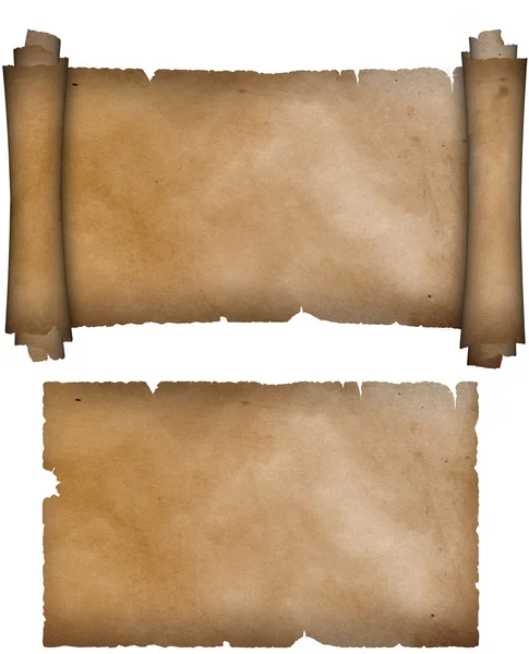 Bläddra i antika pergament. — Stockfoto