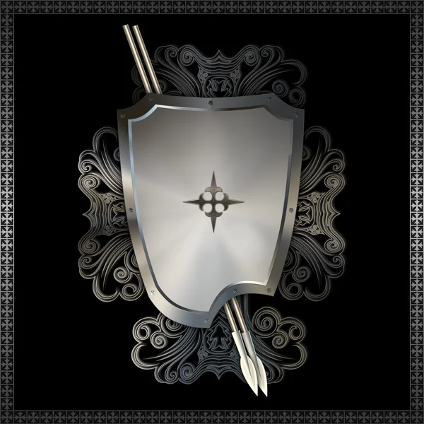 Shield and ribbon. — Stock Photo, Image