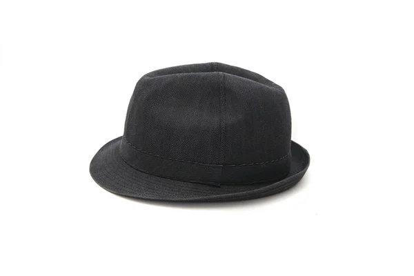 Elegante sombrero negro aislado sobre fondo blanco — Foto de Stock