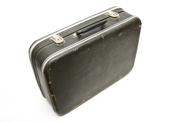 Vintage gebrauchter Koffer vor weißem Hintergrund — Stockfoto